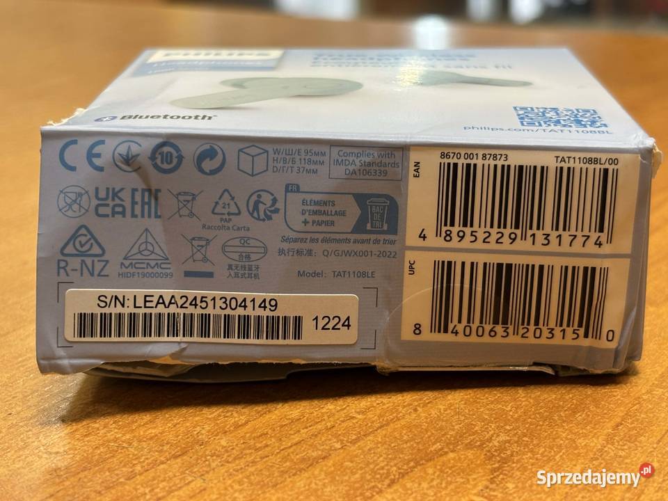 Philips TAT1108BL Słuchawki True Wireless Kolor Słuchawki i głośniki Elbląg