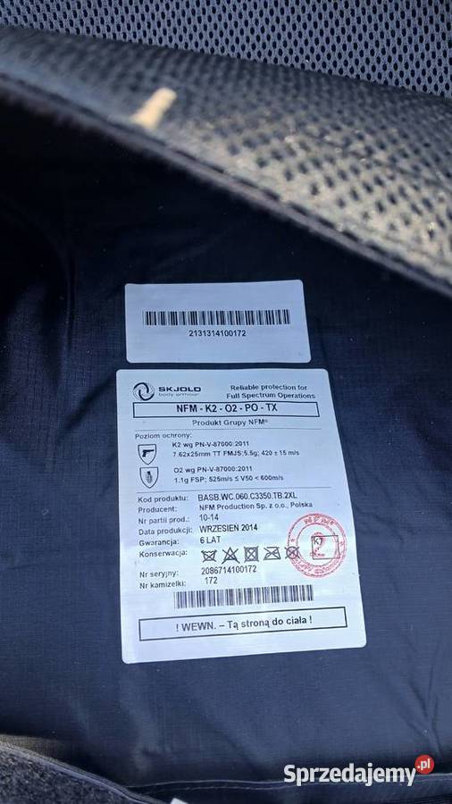 Kamizelka kuloodporna NFM Production czarna Skierniewice sprzedam
