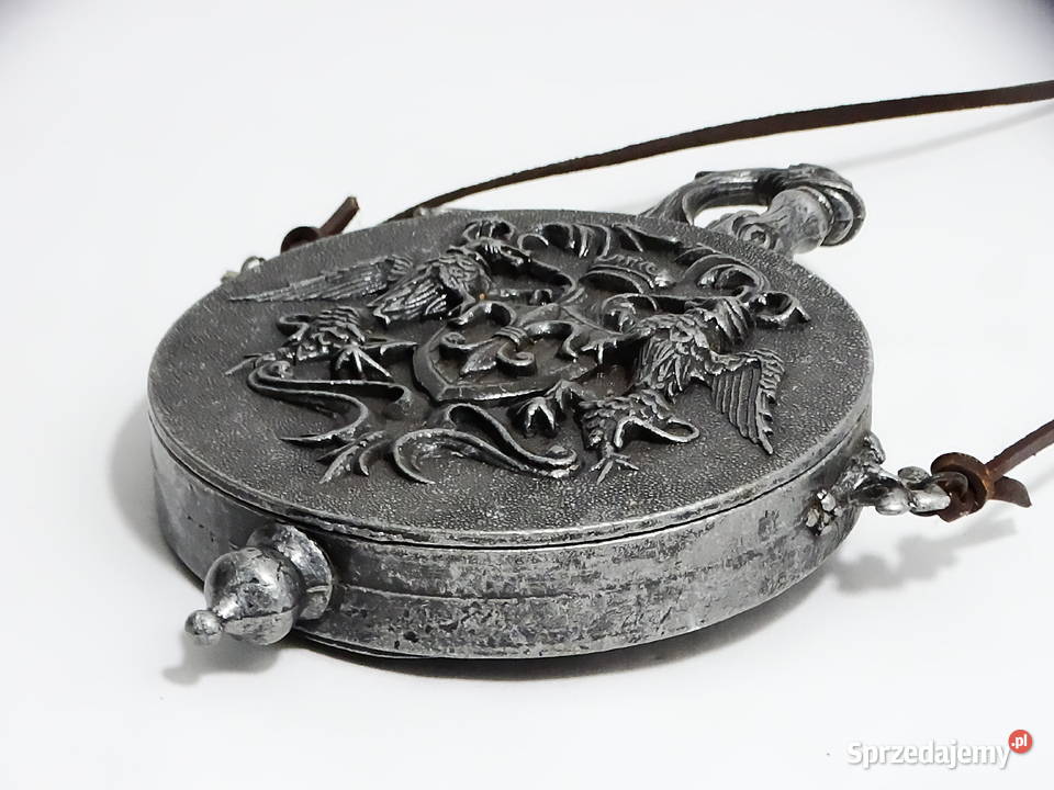 Metalowa ozdobna prochownica historyczny Biłgoraj