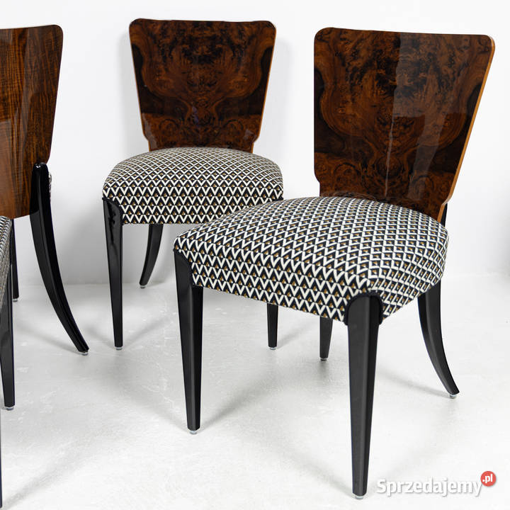 Komplet krzesła art deco modernizm H214 J Łowęcin