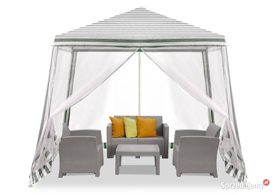 NOWY PAWILON NAMIOT Z Moskitierą 3x3m Biały