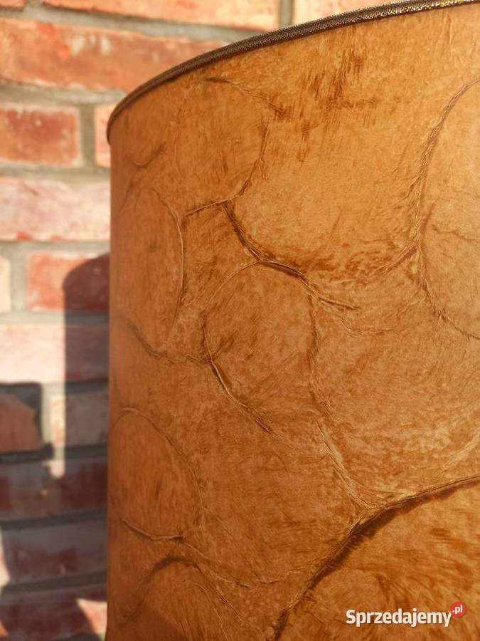 Lampka mosiężna z brązowym kloszem Lampa Nocna Lampy stołowe i nocne zachodniopomorskie Gawroniec