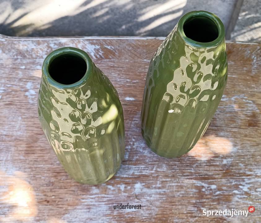 Wazony ceramiczne w kolorze zielonym Leszno