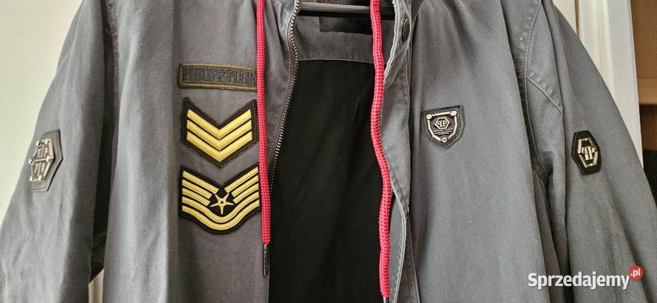 Kurtka Philipp plein XL piękna szara parka