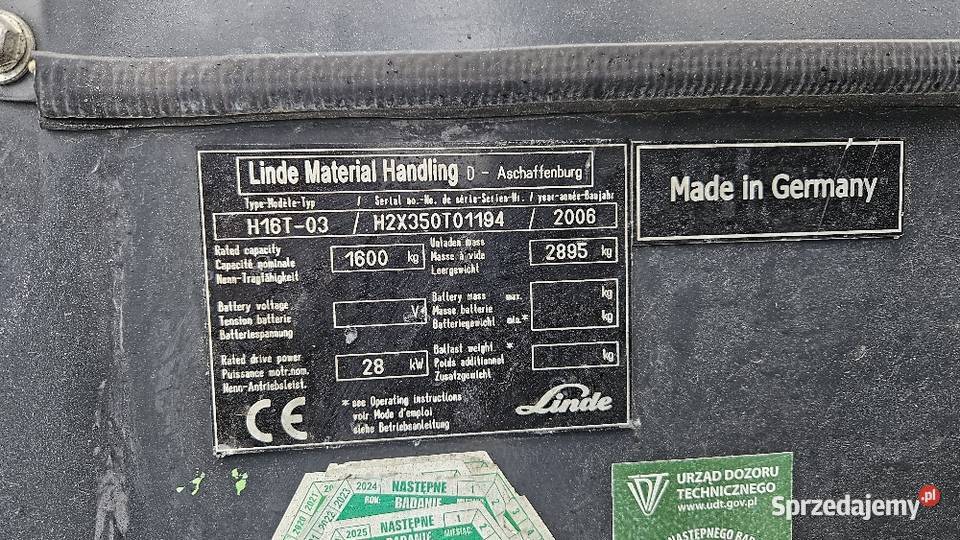 Wózek Widłowy Linde H16 Grójec