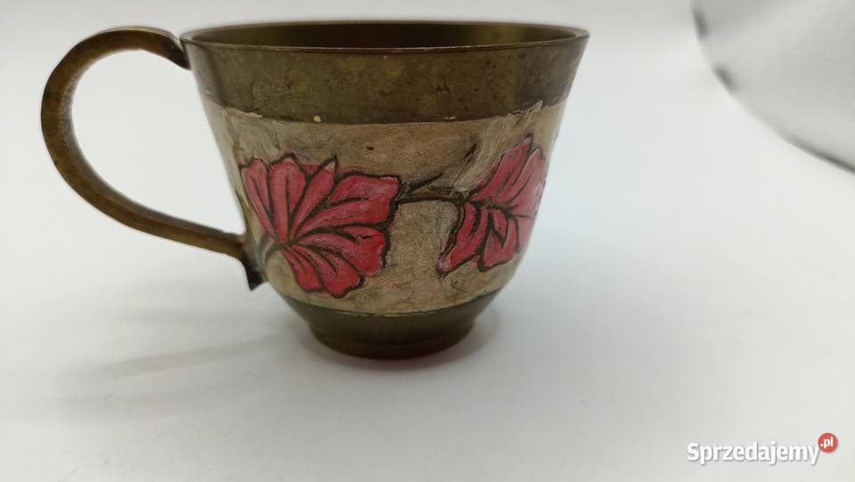 Dekoracyjny mosiężny kubek Zastawa stołowa lubelskie Zamość