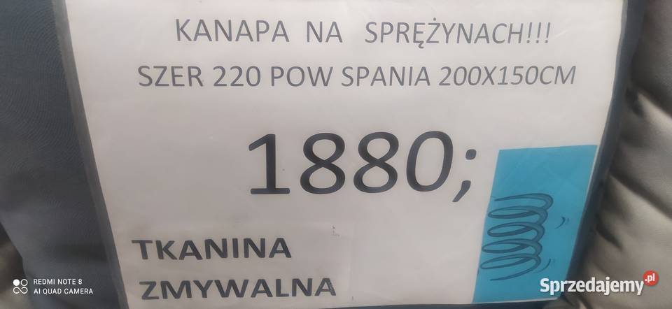 KANAPA NA SPRĘŻYNACH Z DUŻĄ POWIERZCHNIĄ SPANIA Toruń