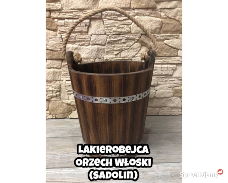 Wiaderko drewniane ozdobne postarzane KOLORY Kraków