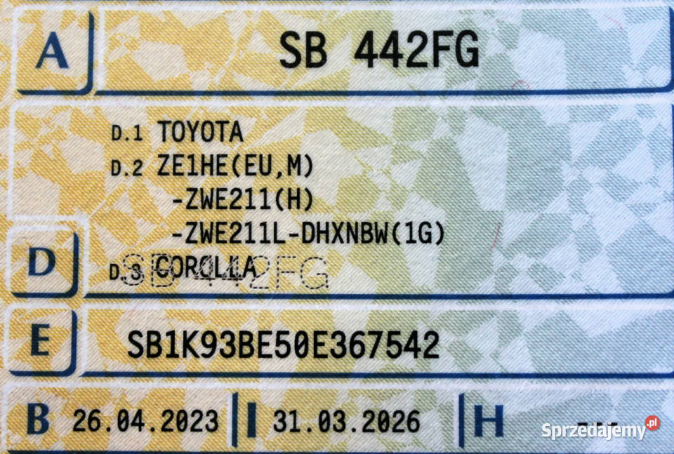 Toyota Corolla Comfort Automat SalonPL FV23 mazowieckie Sokołów sprzedam