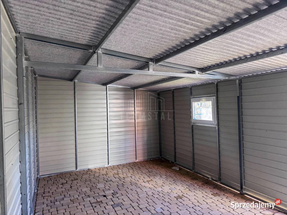 Garaż blaszany 35x5m brama dwuskrzydłowa drzwi Łuków