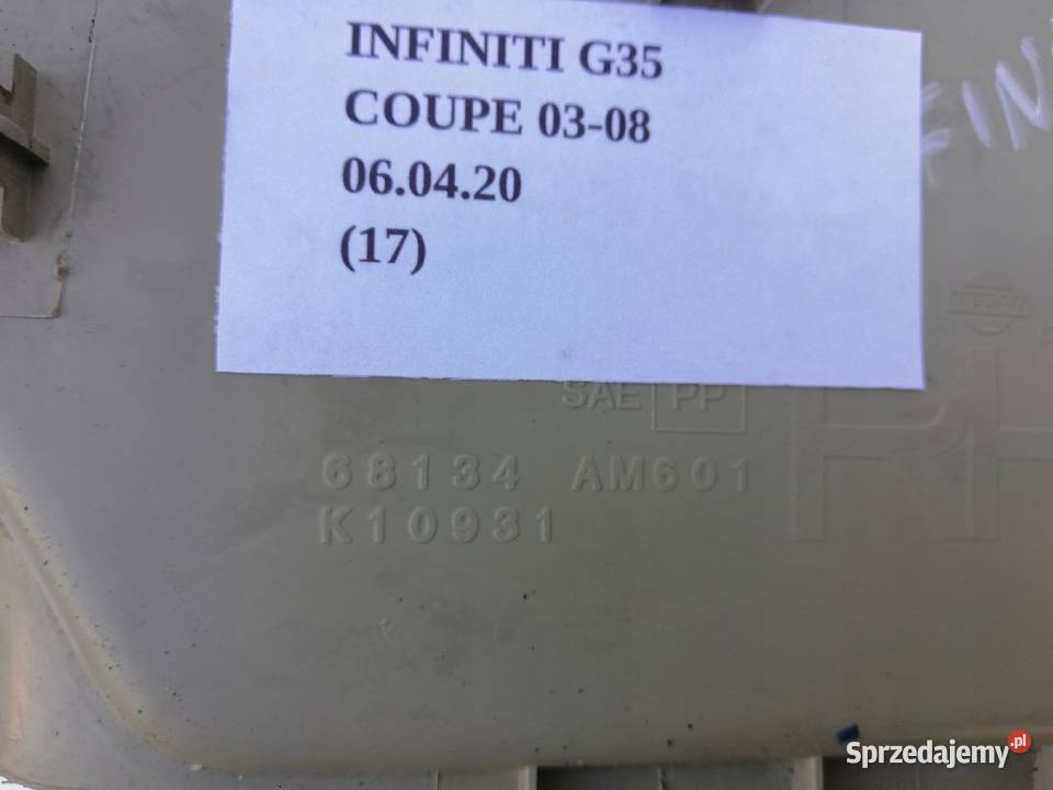 OSŁONA POSZYCIE ZAŚLEPKA PRAWA INFINITI G35 osobowe Wyposażenie wnętrza Nowy Tomyśl