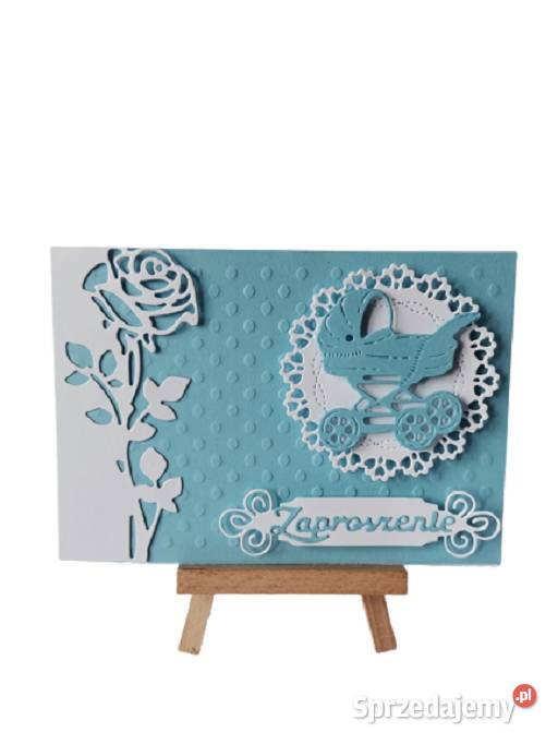 Zaproszenia Chrzest Święty Wózek W Serwetce C6 wielkopolskie Poznań