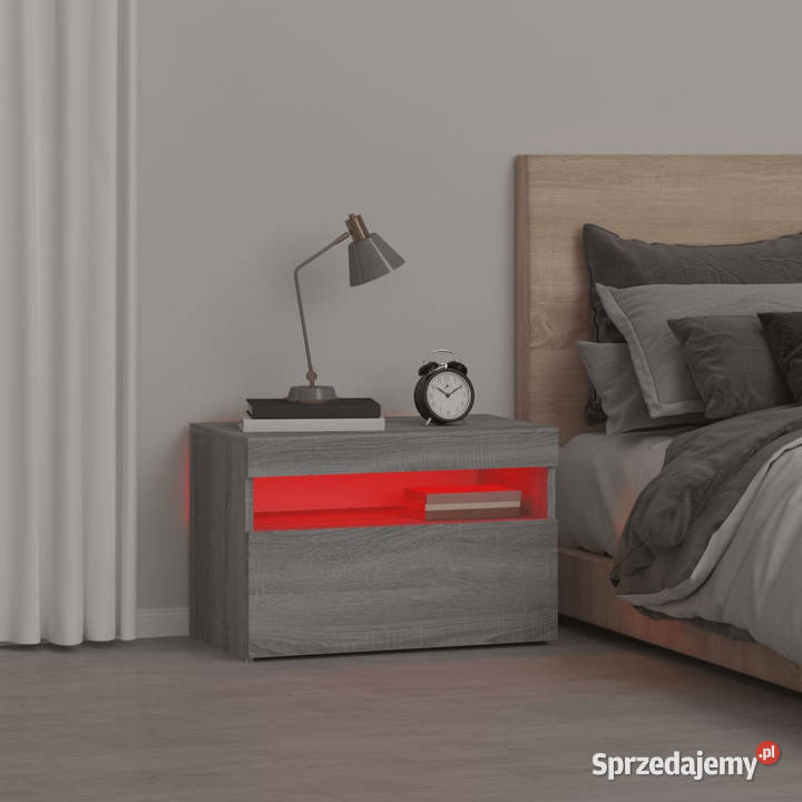 Szafka nocna z oświetleniem LED szary dąb sonoma Warszawa