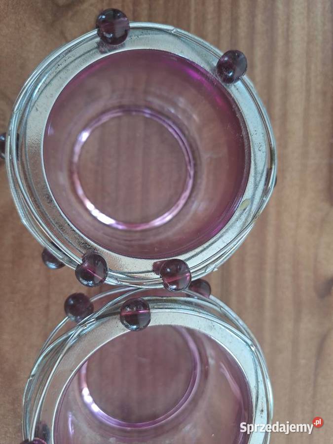 3x Świecznik tealight Fioletowy Świeczniki na Warszawa