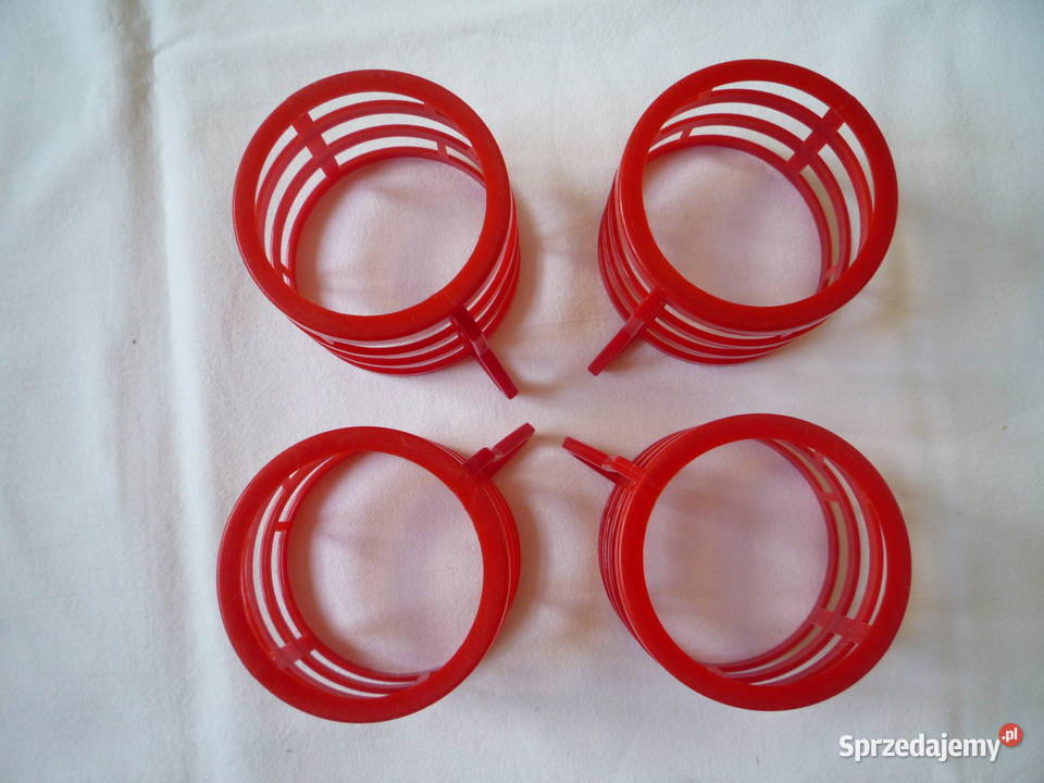 4 Czerwone Koszyczki uchwyty do szklanek PRL Akcesoria kuchenne