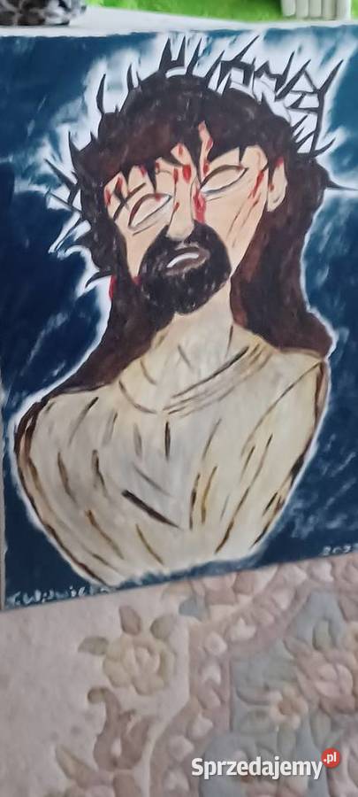 ekspresyjna interpretacja wizerunku cierpiącego Obrazki i obrazy Poznań sprzedam