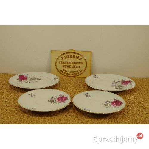 Komplet 4 talerzyków deserowych Róże Porcelana sprzedam