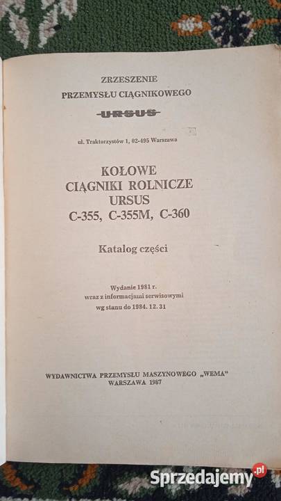 Katalog części zamiennych ciągnik rolniczy Ursus
