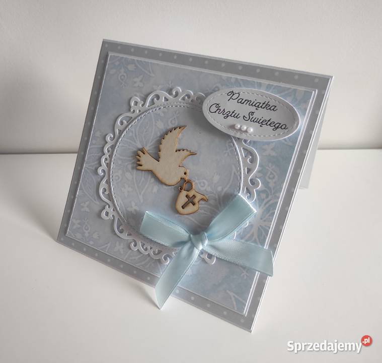 Kartka ręcznie robiona na Chrzest Święty z Rękodzieło Łódź