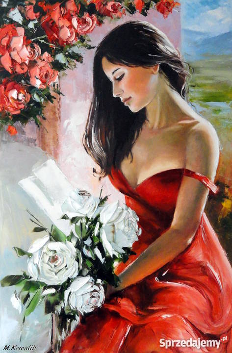 Róże Obraz olejny Antyki, Sztuka, Kolekcje Warszawa