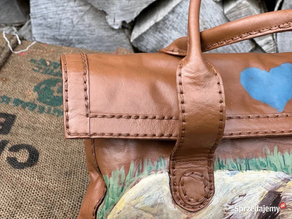 Torebka do ręki Ręcznie Malowana Hand Made Z miejscem na laptopa  sprzedam