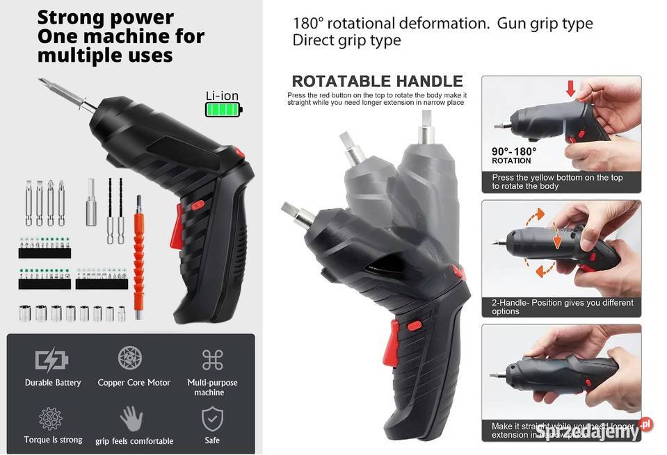 Wkrętak akumulatorowy 42V ZHCY w walizce z Wiertarki i wkrętarki kujawsko-pomorskie Bydgoszcz