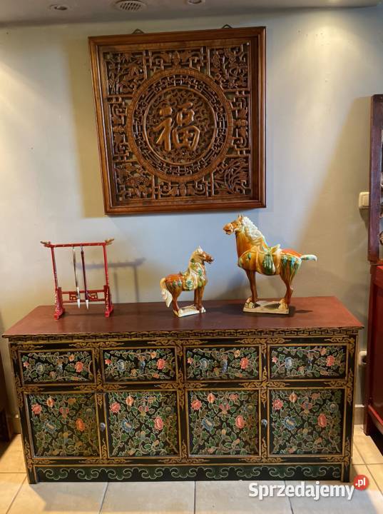 Ręcznie malowana komoda orientalna unikatowy Raszyn