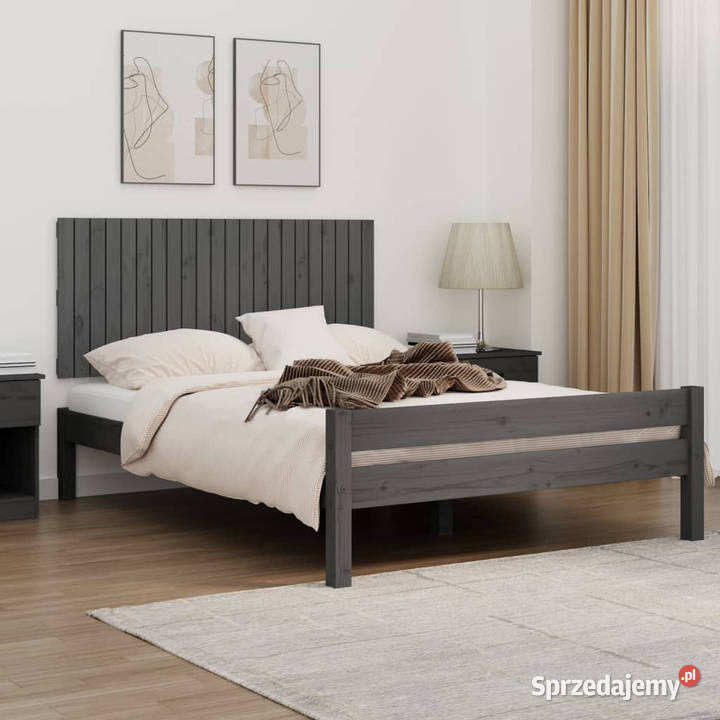 Wezgłowie łóżka szare 140x3x60 lite drewno Warszawa