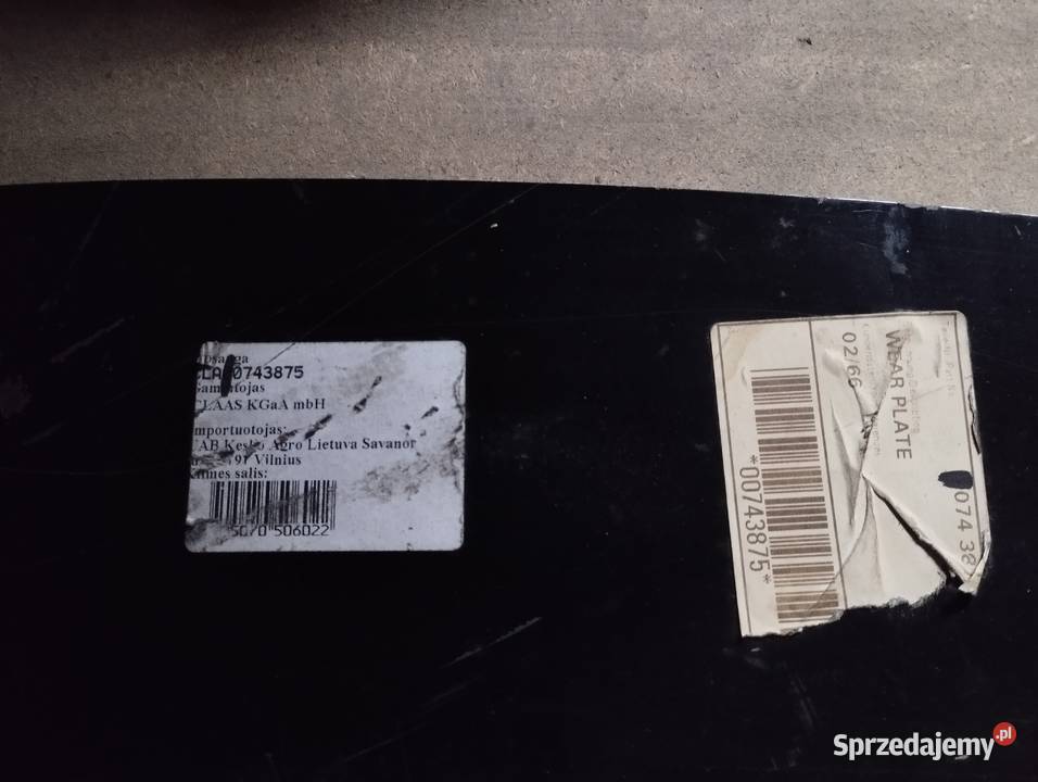 Blacha ścieralna Claas Jaguar 0000743885 sprzedam