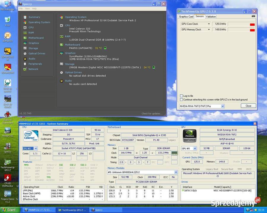 ELSA SYNERGY II32 NV5 RIVA TNT2 32MB SDR 128bit sprzedam