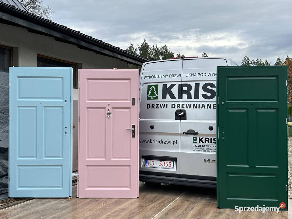 Drzwi drewniane zewnętrzne nietypowe 99x225 Drzwi i okna Grzybno
