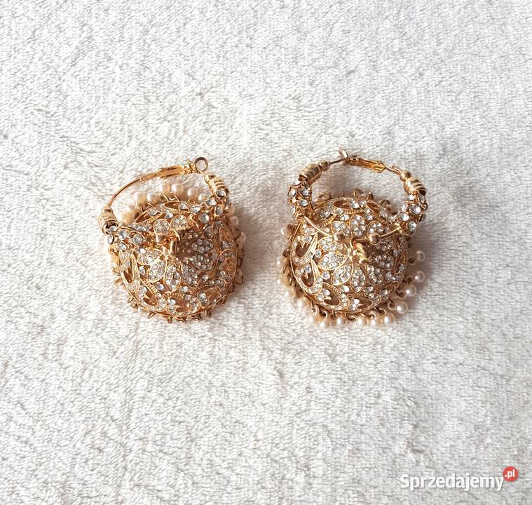 Złote kolczyki indyjskie orient duże jhumki Szczecin sprzedam