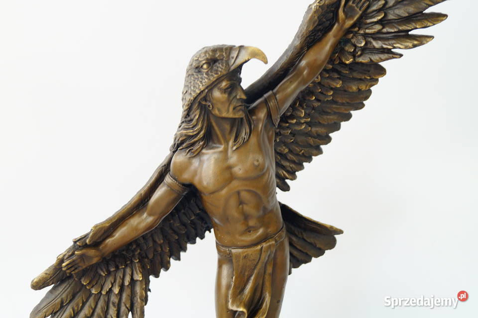 Indianin Jastrząb duża piękna figura z brązu Gizałki sprzedam