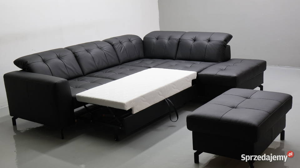 TAL SKÓRA NATURALNA NAROŻNIK funkcja spania PUFA 260cm