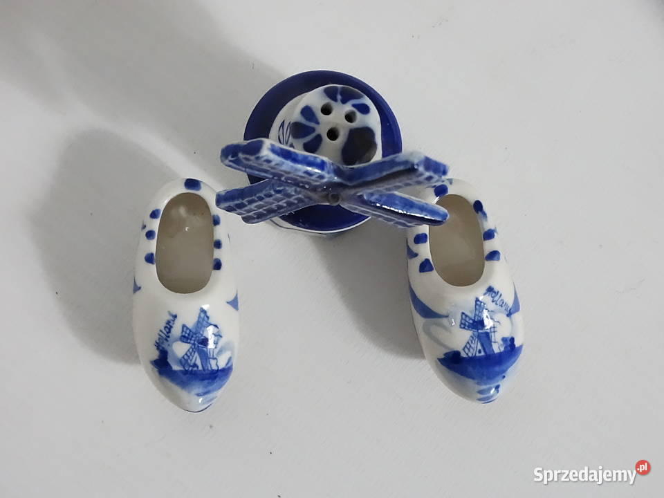 Ceramiczny komplet pamiątkowy z Holandii Wiatrak Biłgoraj sprzedam