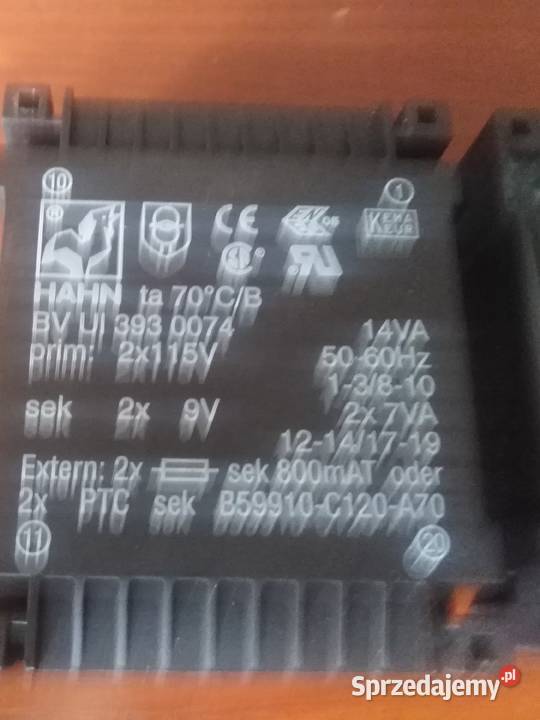 Transformator zalewany BV UI 393 0074 HAHN świętokrzyskie Piekoszów sprzedam