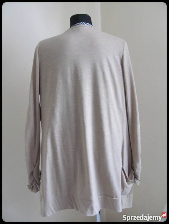 Kardigan narzutka beżowa zapinana na guziki 40 L Swetry i golfy Płock