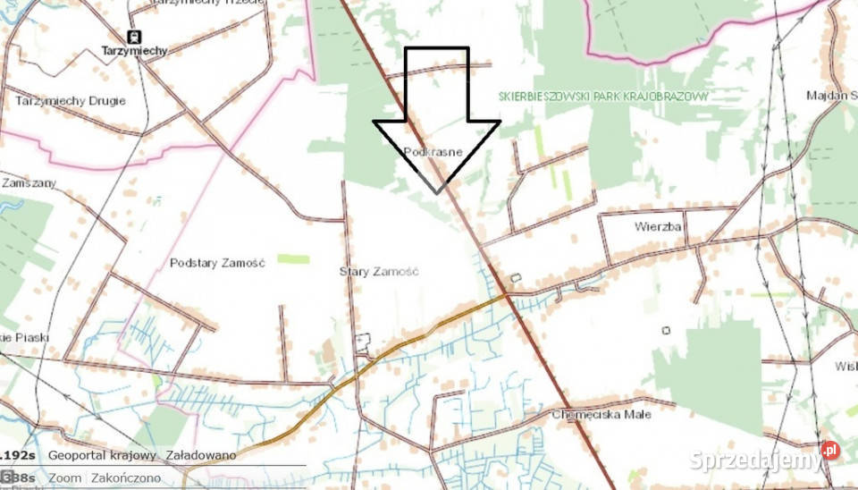 Zabudowana działka w miejscowości Podkrasne