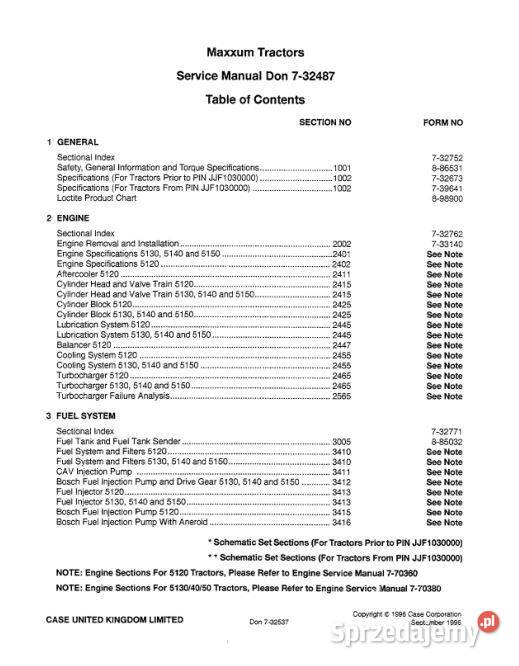 Case 5120 5130 5140 5150 instrukcja naprawcza Poradniki, albumy i reportaże Kielce