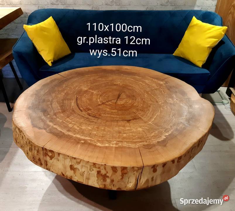 Stolik kawowy OKAZ 110cm, plaster drewna