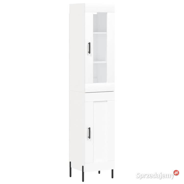 Wysoka szafka biała 345x34x180 materiał Warszawa