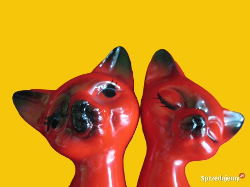 Kot figurka dwa czerwone kotki 125 i 10 czerwony Figurki i rzeźby Siedlce