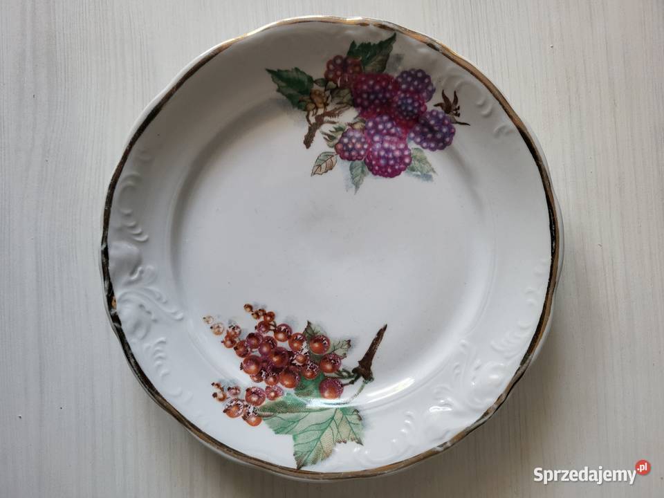 Talerze deserowe 19 Porcelana Wałbrzych Talerze i talerzyki