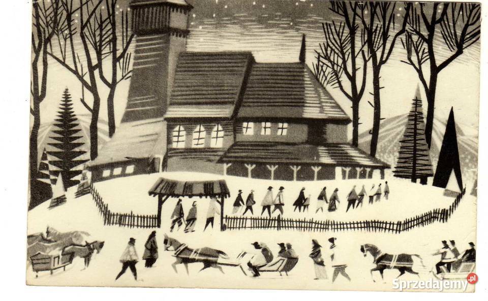 POCZTÓWKA OKOLICZNOŚCIOWA ŚWIĘTA CZARNO BIAŁA