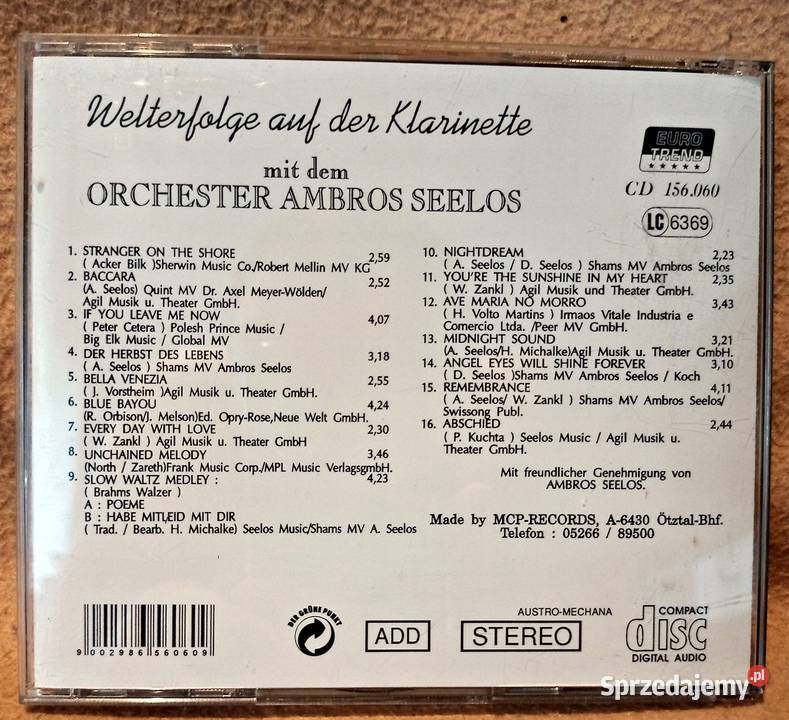 Cd Orchester Ambros Seelos Velterfolge auf der 1 płyta mazowieckie Warszawa