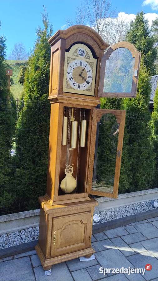 Zegar stojący w skrzyni dębowej Iwonicz-Zdrój