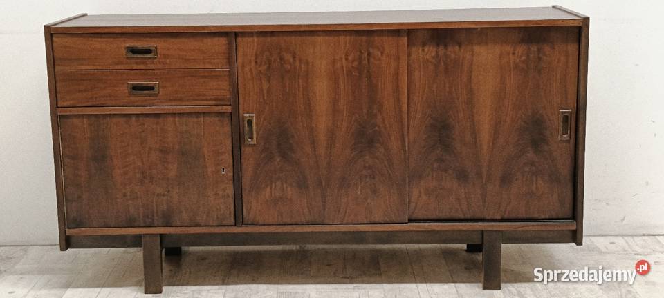 komoda sideboard vintage PRL design pod tv długa
