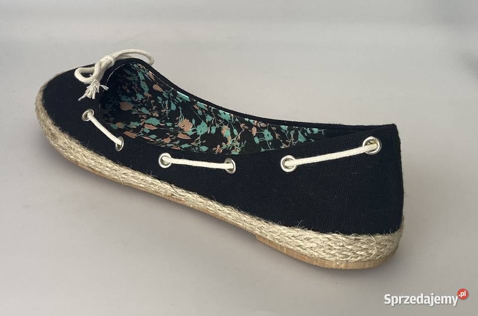 Czarne damskie espadryle z kokardą rozmiar 37 inna mazowieckie Żyrardów sprzedam