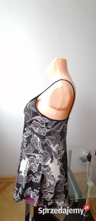 NOWY ASYMETRYCZNY CZARNO BIAŁY TOP ETAM R UK Łódź