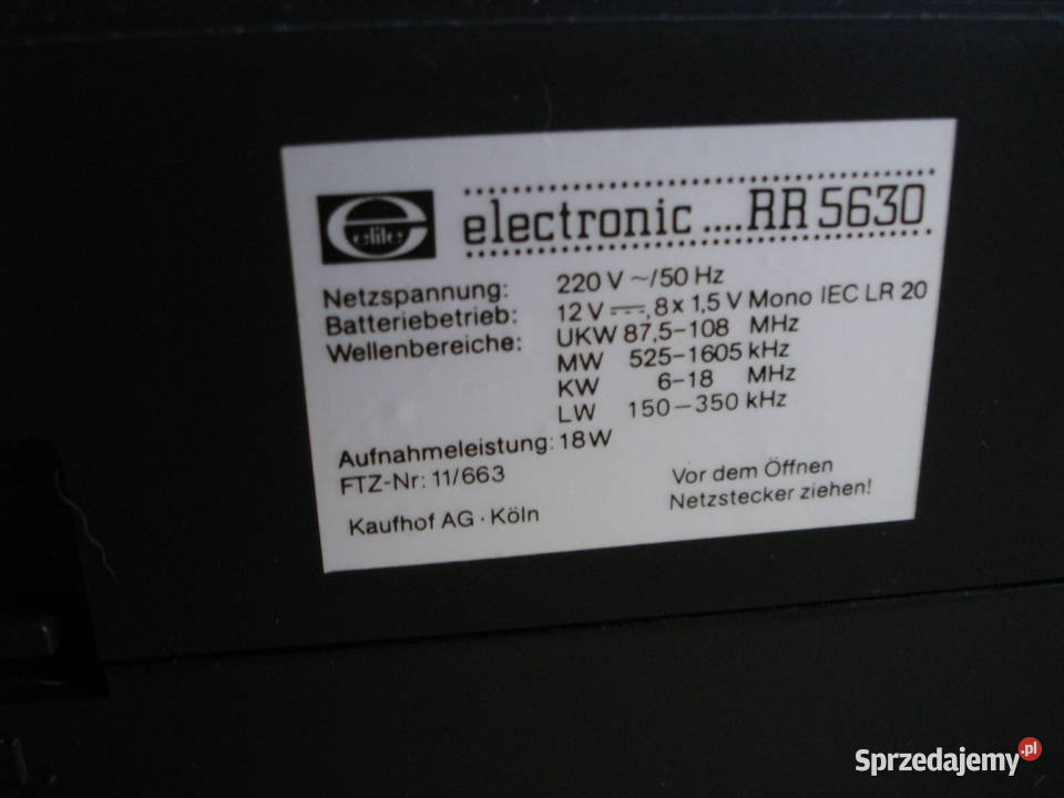 Radiomagnetofon ELECTRONIC RR5630 Zielona Góra
